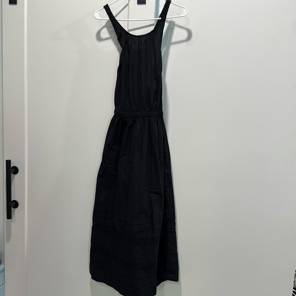 NWT GAP Lace Cross-Back Midi Dress Women's Sz Small Tall 100% Cotton black - Picture 4 of 8